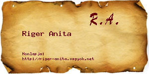 Riger Anita névjegykártya